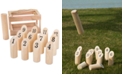 Trademark Global Natural Wooden Throwing Game-Complete Set, 12 Numbered Pins, Throwing Dowel, Carrying Crate-Outdoor Lawn Games For Adults and Kids by Hey! Play!, 7.1" x 11.1" x 7.25"
